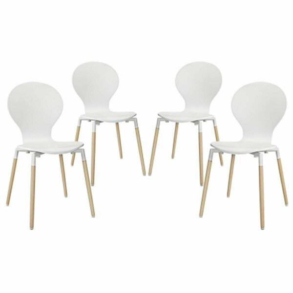 East End Imports Path Dining Chair - White, 4PK EEI-1369-WHI